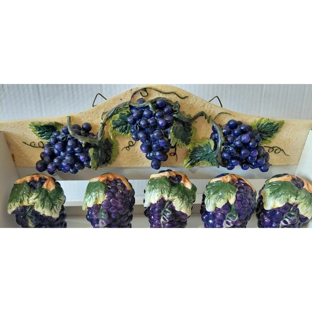 Cottagecore Tuscan grape Retro Kitchen Vintage Countryhouse Rustic spice Rack